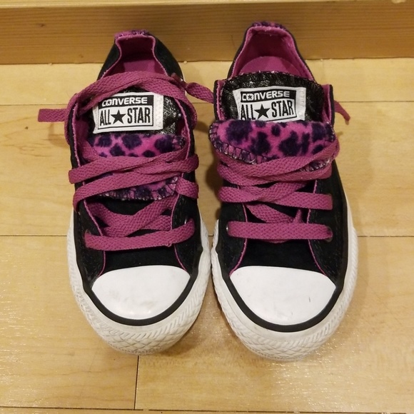 Converse Other - Convers Double tongue purple black leopard 12